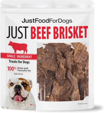 JustFoodForDogs Beef Brisket Dog, Human Grade, Grain Free, Rawhide Free, Low Calorie, 5 oz