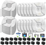 32 Pcs Cat Water Fountain Replacement Filters-16 Pack Cat Fountain Filters with 16 Pack Sponges, Enhanced Compatibility Pet Fountain Filter Fit for 95oz/2.8L 135oz/4L 67oz/2L Pet Drinking Fountain