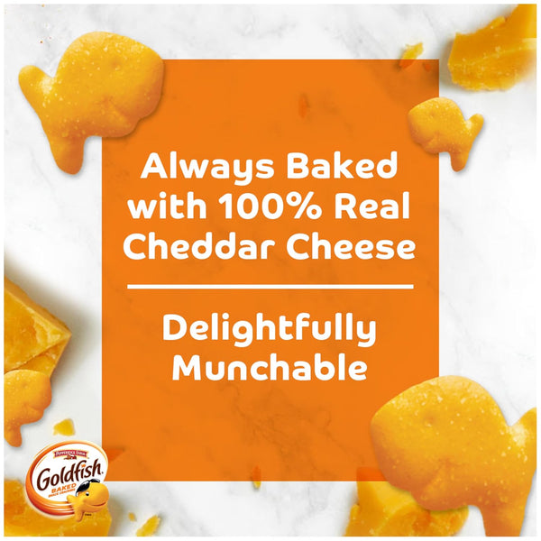 Goldfish Cheddar Cheese Crackers, 20 Count Box, 1 oz On-the-Go Snack Packs