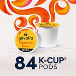 gevalia signature blend mild light roast k-cup coffee pods, 84-count box, kosher