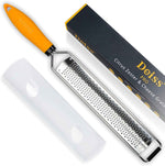 Deiss PRO Citrus Lemon Zester & Cheese Grater - Razor-Sharp Stainless Steel Blade + Protect Cover - Dishwasher Safe Grater for Parmesan, Citrus, and More