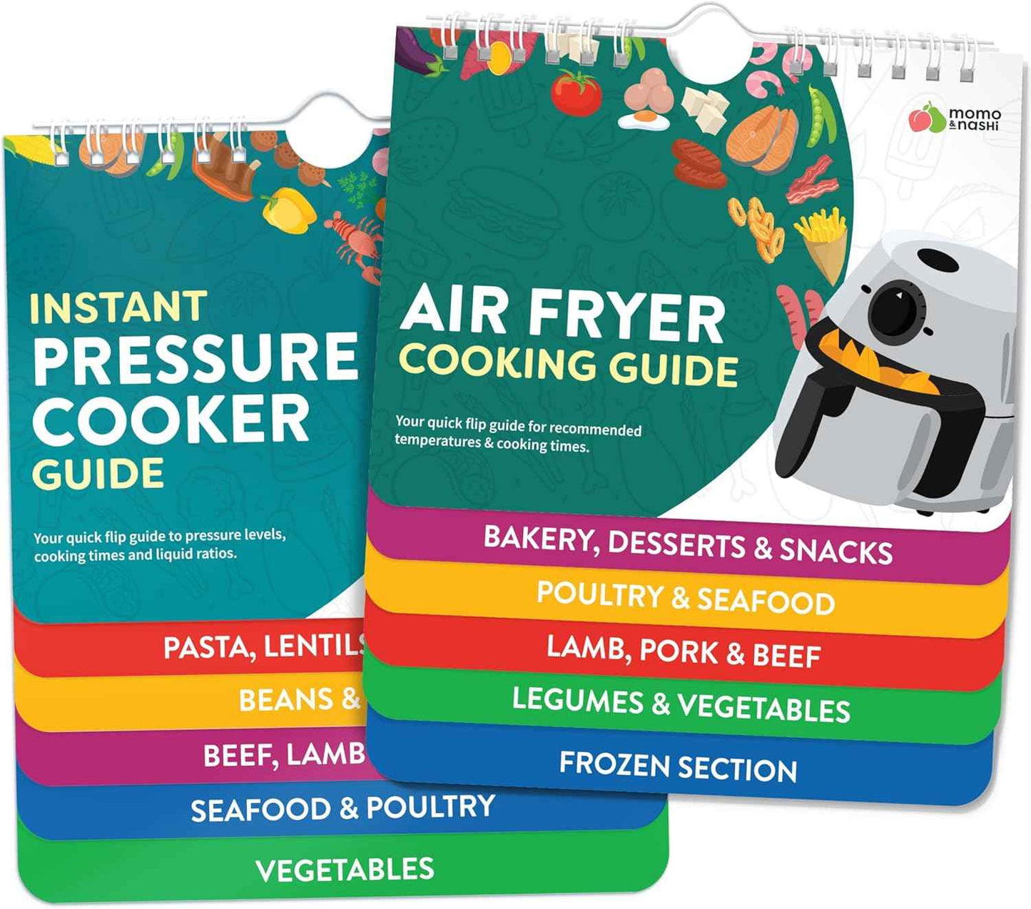 Air Fryer Cheat Sheet Magnets Cooking Guide Booklet - Air Fryer Magnetic Cheat Sheet Set Cooking Times Chart - Cookbooks Instant Air Fryer Accessories Oven Cooking Pot Temp Guide Kitchen Conversion
