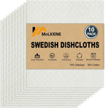 Swedish Dish Cloths - 10 Pack Reusable Kitchen Dishcloths - Ultra Absorbent Dish Towels for Washing Dishes - Cellulose Sponge Cloth Cleaning Rag - Assorted
