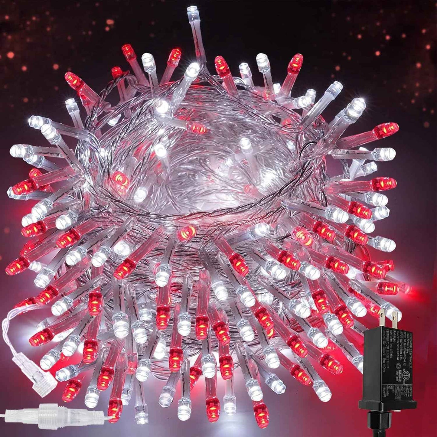 Connectable 200 LED Christmas String Lights, 66FT Warm White Indoor/Outdoor Waterproof Fairy Lights with Timer, 13 Lighting Modes, Clear Wire Plug-In Décor