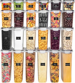 48-piece kitchen storage container set with lids and accessories