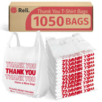 Reli. Plastic Bags Thank You (1050 Count) | White Grocery Bags with Handles | Shopping (Plastic)