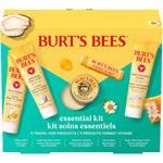 Burt's Bees essentials set with deep cleansing cream, hand salve, body lotion, foot cream, and lip balm - travel size