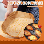 Air Fryer Disposable Paper Liner, Rectangular for Ninja 2-Basket Air Fryer, Natural Non-stick Parchment Paper Liner, 8.6x5.5 inch 125Pcs Rectangle Parchment Paper liners for DZ201, DZ401, FG551