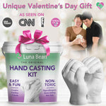 Luna Bean original hand mold kit for couples, valentine's day gifts, engagement gifts, wedding bridal, with premium molding formula, easy to use, 10-minute casting time