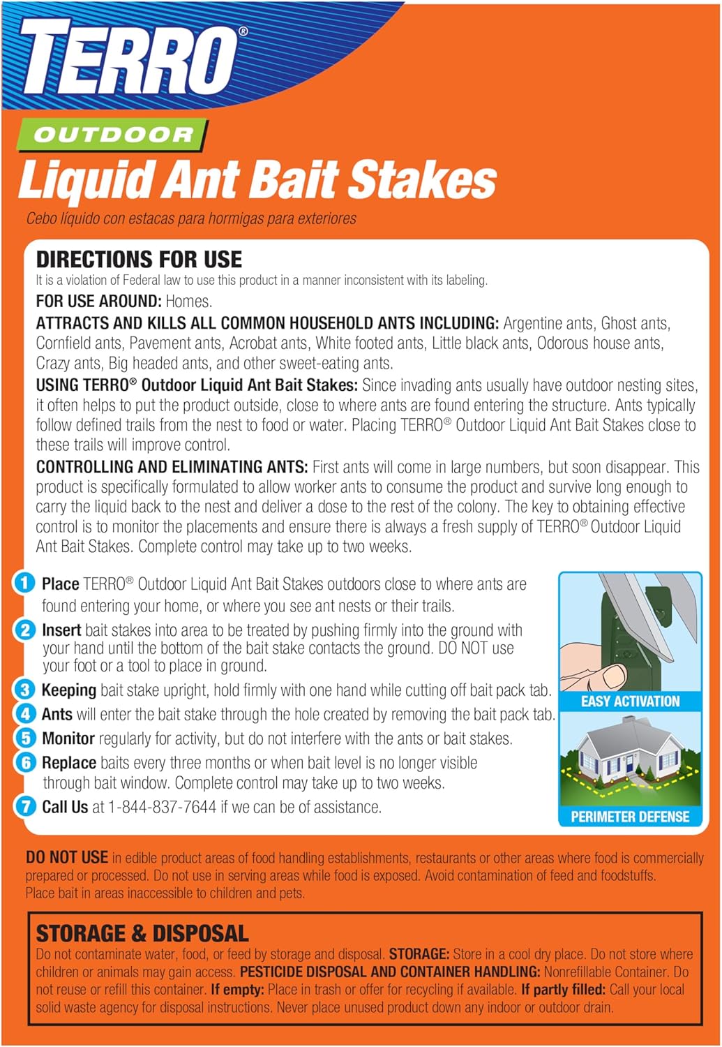 TERRO Liquid Ant Baits - T1813B - Outdoor Ready-to-Use Terro Ant Traps, Kills Household Ants, 12 Stakes