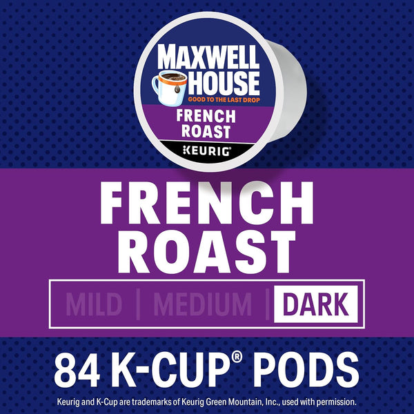 Maxwell House French Roast Dark Roast K-Cup Coffee Pods, 84-count box