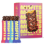 Misfits Protein Bar Variety Pack, 12-count, Multiple Flavors, Plant-based, Low Carb, Non-GMO, Gluten Free