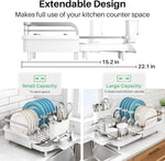 Expandable Stainless Steel Dish Drying Rack for Kitchen Counters