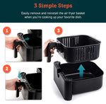Cosori Air Fryer Accessories, Replacement 5.8QT Original Basket For Cosori CP358-AF, CS358-AF Air Fryers, Non-Stick, Dishwasher-Safe, CAF-P582B