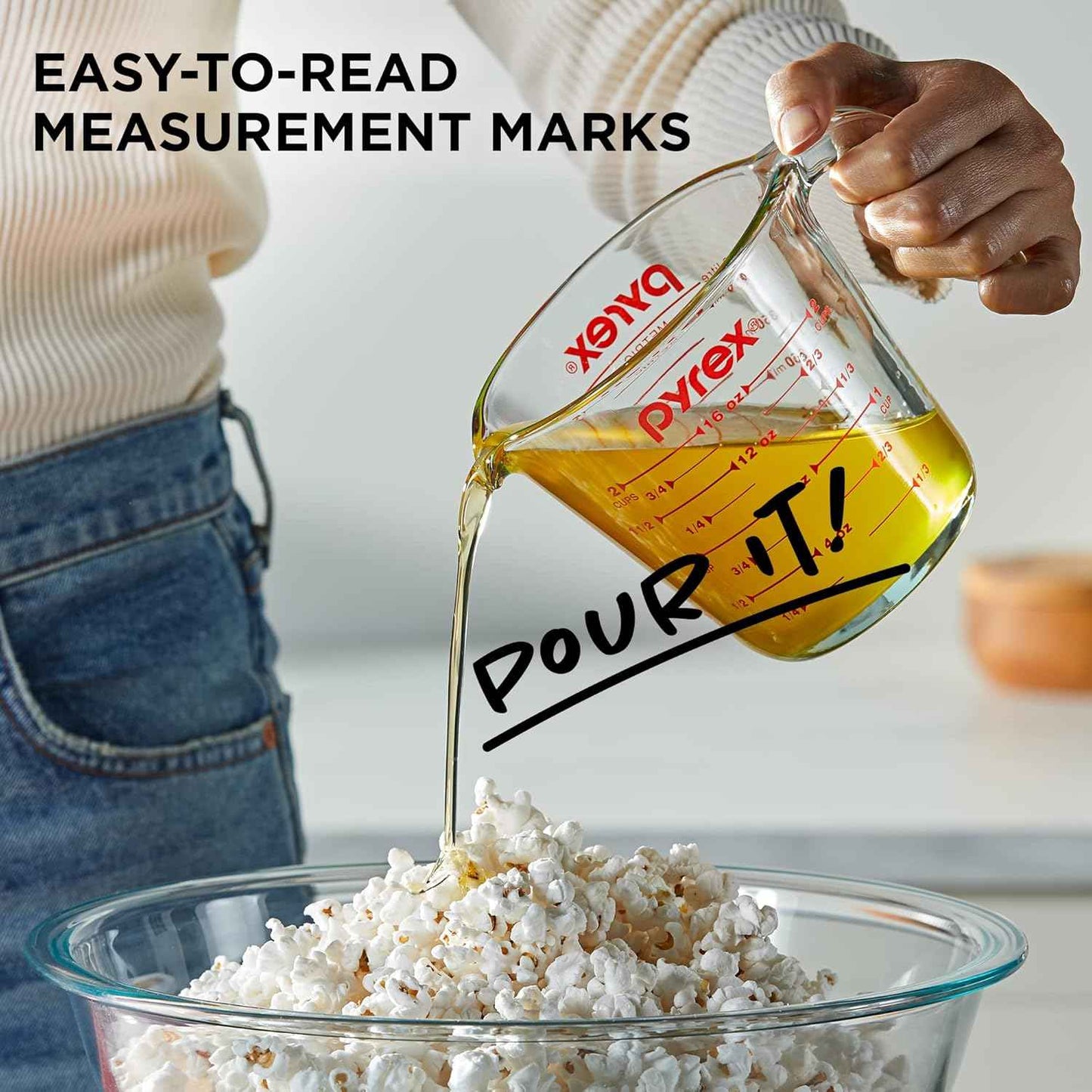 Pyrex Essentials (2-Pack) Glass Measuring Cups Set, (1 & 2 Cup) Measuring Cups For Prepping, Baking and Cooking, Preheated Oven, Dishwasher, Freezer, and Microwave Safe