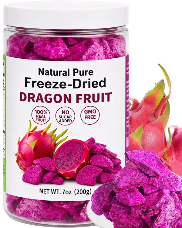 Freeze Dried Dragon Fruit Pieces, 7oz, 100% Natural, Gluten-Free, Vegan