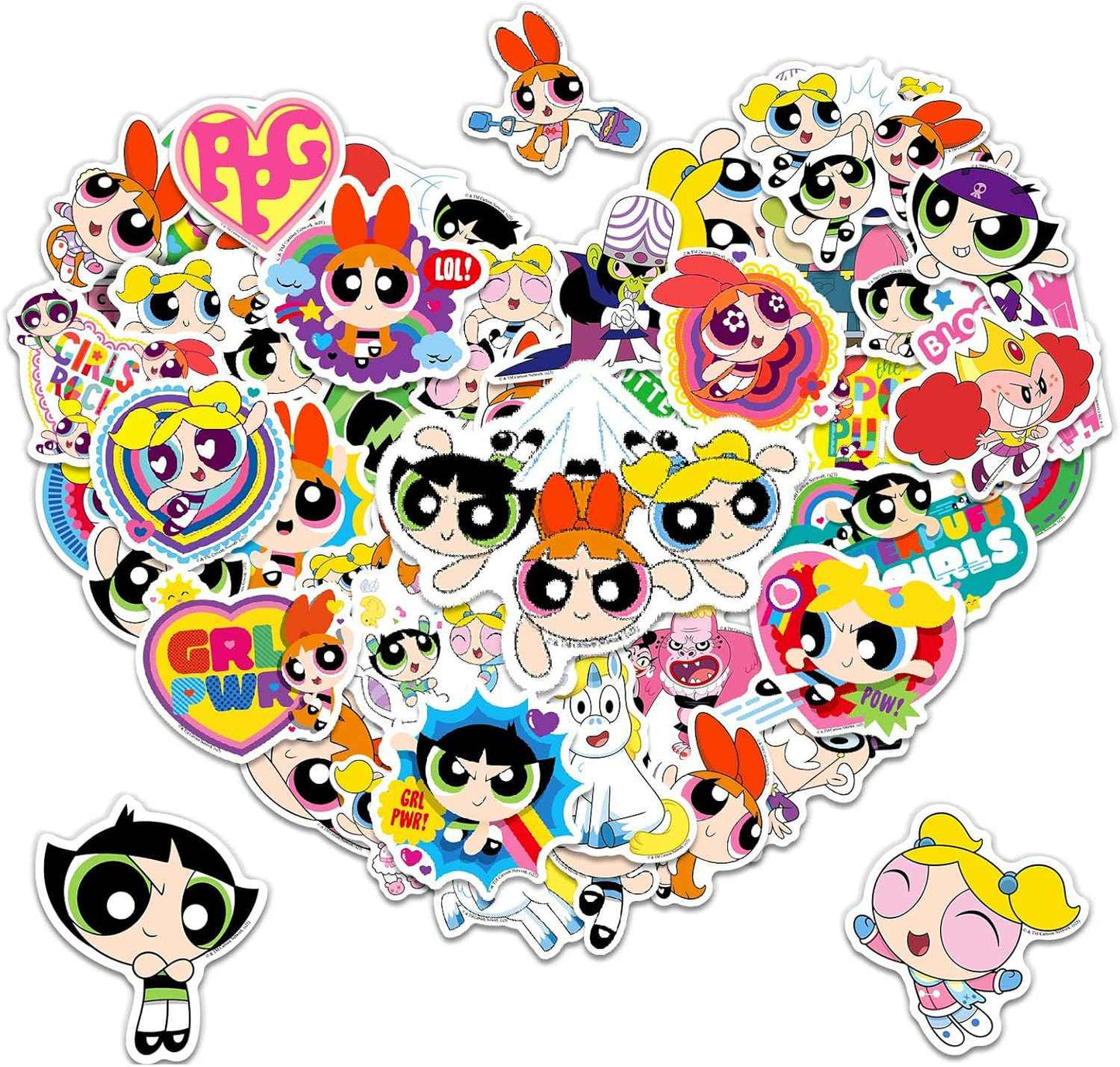 Cat and Mouse Stickers for Water Bottle, Waterproof Stickers Pack Best Friends Theme Scrapbooking Decals for Laptop, Tablet, Skateboard, Indoor/Outdoor for Teens Kids (50pcs)