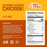 New Primal Rotisserie Chicken Sticks, Zero Sugar, High Protein, Gluten Free, 5 Count