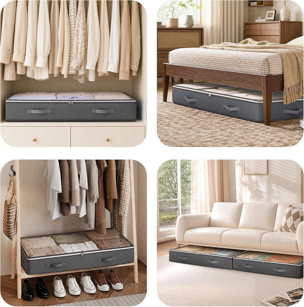 90L Under Bed Storage Containers for Linen Sheets and Clothing