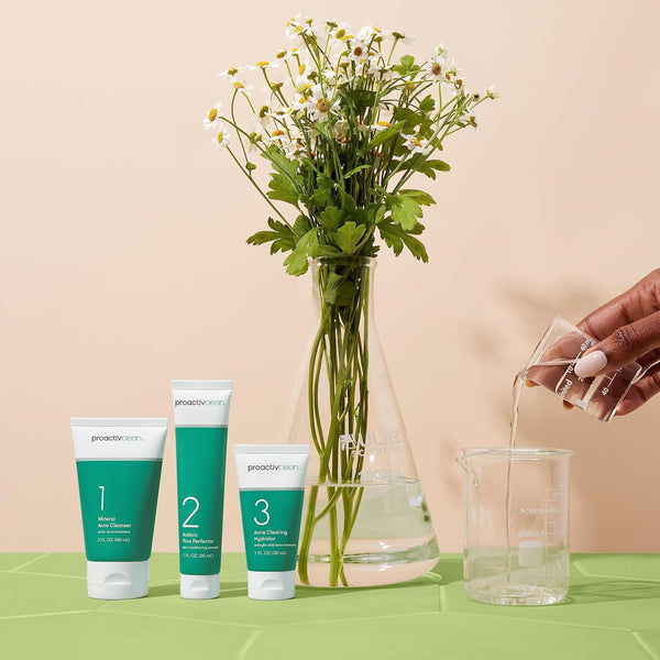 proactiv clean 3-step acne routine kit with sulfur cleanser, azelaic serum, and sensitive skin moisturizer for 30-day acne treatment