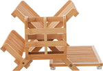 Bamboo Folding 2-Tier Collapsible Dish Rack with Utensil Holder Set