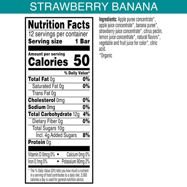 Pure Organic Layered Fruit Bars, Gluten Free, Vegan Fruit Snacks, Variety Pack, 12.4oz Box (24 Bars)