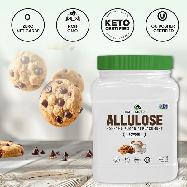 Morning Pep Allulose Sweetener 4 lb - Zero Calorie, Non-GMO, Keto, Kosher Sugar Alternative