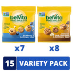 belVita Energy Snack Bites Variety Pack, 15 Individually Wrapped Snack Packs