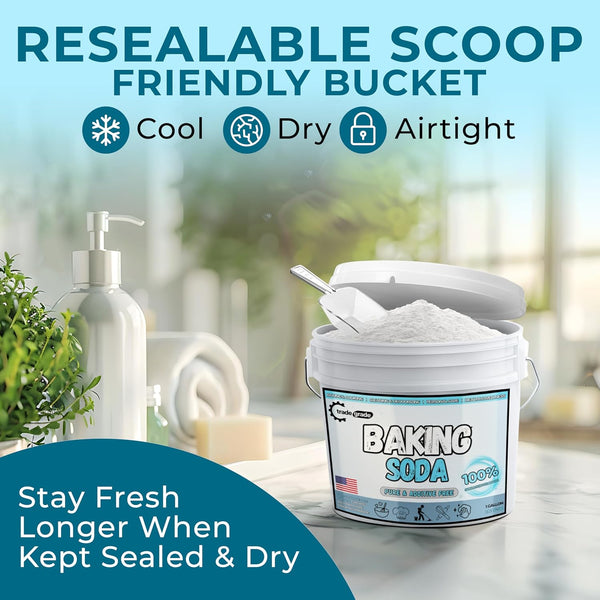 TradeGrade Pure 1 Gallon Baking Soda Food-Grade Sodium Bicarbonate Powder for Cooking and Cleaning