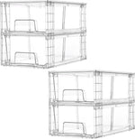 Vtopmart 4 Pack Stackable Storage Drawers for Home Organization