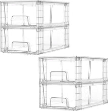 Vtopmart 4 Pack Stackable Storage Drawers for Home Organization