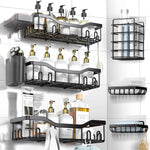 Shower Caddy Adhesive Shower Organizer 7-Pack, Rustproof Stainless Steel Bathroom Shelves, Large Capacity No-Drill Rack Storage Accessories with Soap Dish Toothbrush Holder &24 Hooks Home Decor