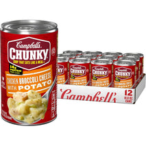 Campbell's Chicken Broccoli Cheese Soup, 18.8 Oz Cans, Case of 12, No Antibiotics Chicken, Microwavable