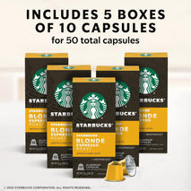 Starbucks Nespresso Original Line Blonde Roast Espresso Pods 50-count