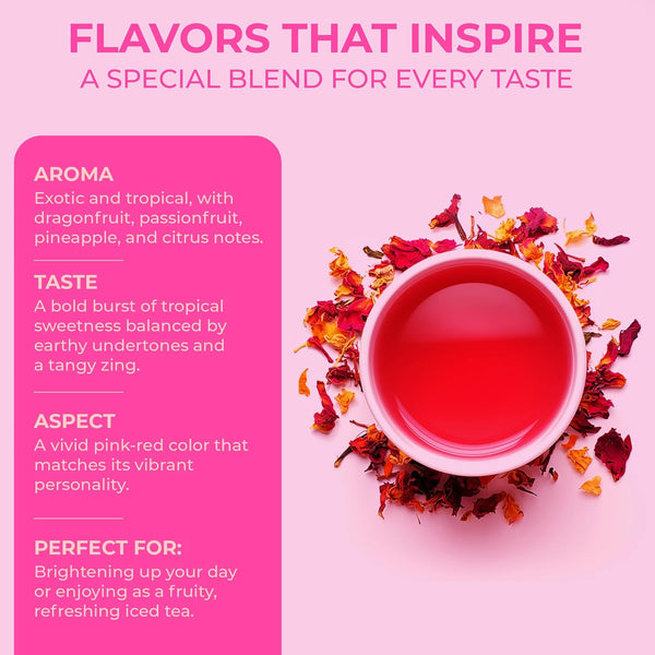 Dragonfruit Loose Leaf Tea - Hibiscus, Dragonfruit & Pineapple - Premium Herbal Fruit Tea