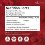 100% Natural Hibiscus Flowers Tea Bags, Loose Flower Herbal Tea, No Sugar, No Caffeine, No Gluten, Vegan
