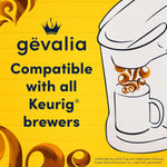 Gevalia Frothy Artificially Flavored Caramel Macchiato Espresso Style K-Cup Coffee Pods & Froth Packets Kit