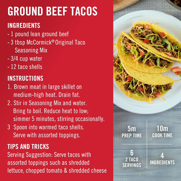 mccormick original taco seasoning mix 24 oz authentic mexican spices and herbs
