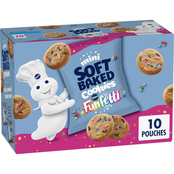 Pillsbury Mini Soft Baked Chocolate Chip Cookies, 10 Count, 10 oz Snack Bags