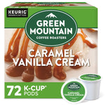 Green Mountain Coffee Roasters Caramel Vanilla Cream Keurig K-Cup pods, 72 Count, Light Roast Coffee