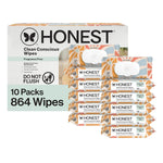 Honest Company Hypoallergenic Baby Wipes for Sensitive Skin, Fragrance-Free, 576 Count (6 Packs of 96)