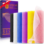 ujfqbh 3 pieces african bath sponge pink yellow purple exfoliating shower body scrubber