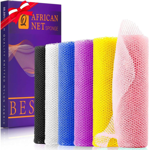 ujfqbh 3 pieces african bath sponge pink yellow purple exfoliating shower body scrubber