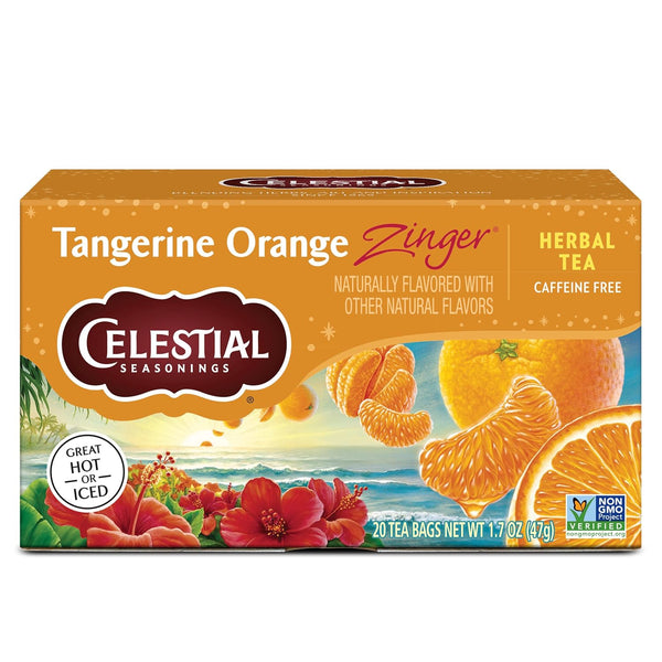 Celestial Seasonings Hibiscus Tea, Red Zinger Herbal Tea, Caffeine Free, 20 Tea Bags