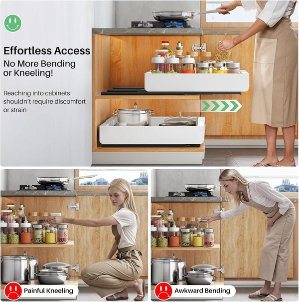 Kitstorack Pull out Cabinet Organizer for Kitchen Base Cabinet Organization