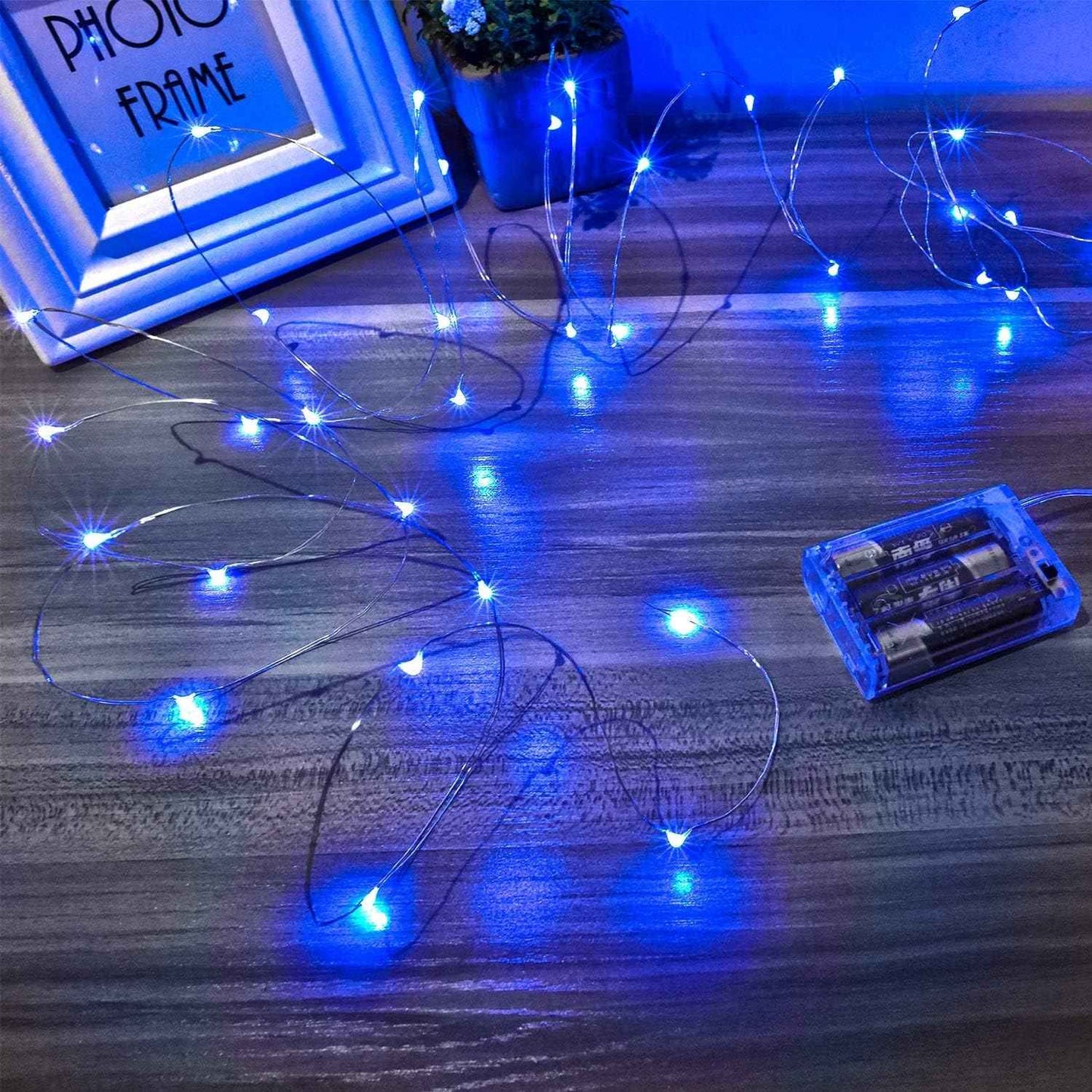 Led Fairy Lights Battery Operated, 1 Pack Mini Battery Powered Copper Wire Starry Fairy Lights for Bedroom, Christmas, Parties, Wedding, Centerpiece, Decoration (5m/16ft Warm White)