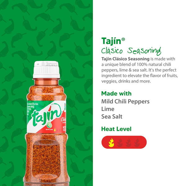 Tajin Clásico chile lime seasoning, authentic Mexican spice blend, 5 oz bottle, single pack