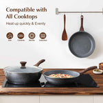 Swiss Granite Nonstick Frying Pan Skillet, PFOA Free, Stone Cookware, 8/9.5/10/11/12.5 Inch, Chef's Pan