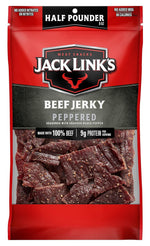 Jack Link's Beef Jerky Half Pounder - Original - Made with 100% Real Beef - Ready to Eat Real Meat Protein Snacks - 10g Protein per Serving - 8 oz Large Jerky Bag