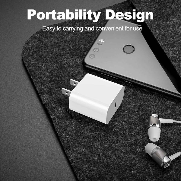 2-pack 20W Apple USB-C wall charger with 6FT USB-C to C cable for iPhone 17/Pro, iPad